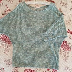 Women's knit mid-sleeve cold shoulder blouse